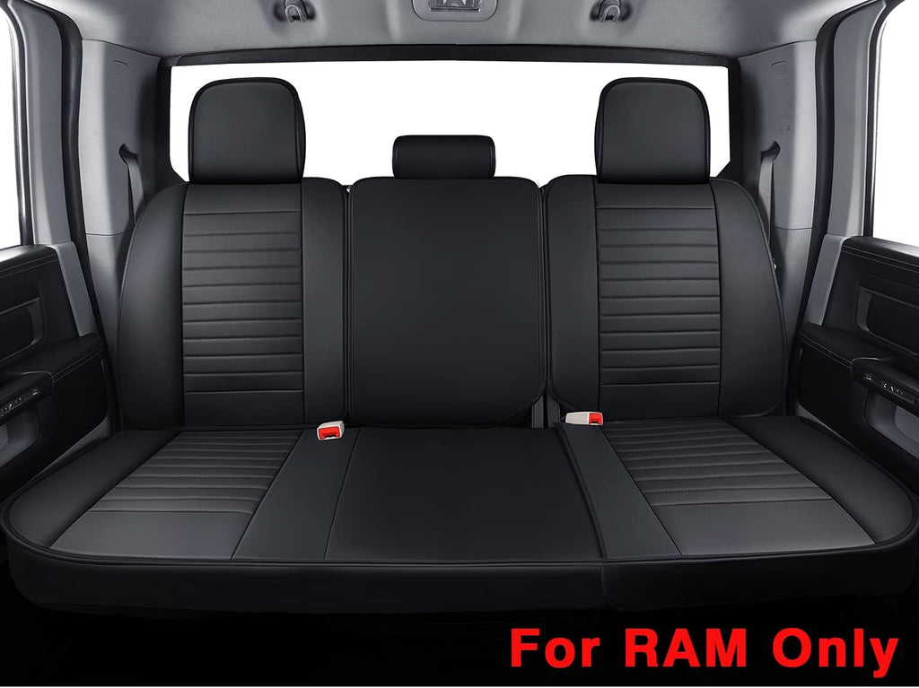 Black Waterproof Faux Leather Bench Seat Covers W58543
