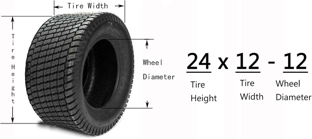 2pcs 24x12.00-12 Turf Tires 4PR O5429