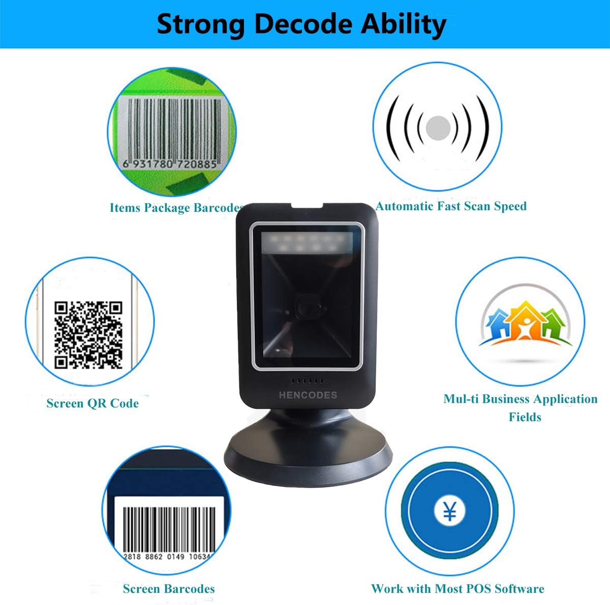 Wired 2D Barcode Scanner with USB Cable P8992