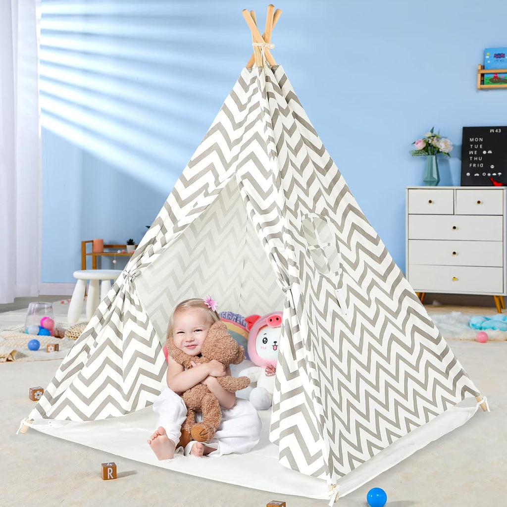 Kids Teepee Play Tent with Carry Case and Two Windows P94585