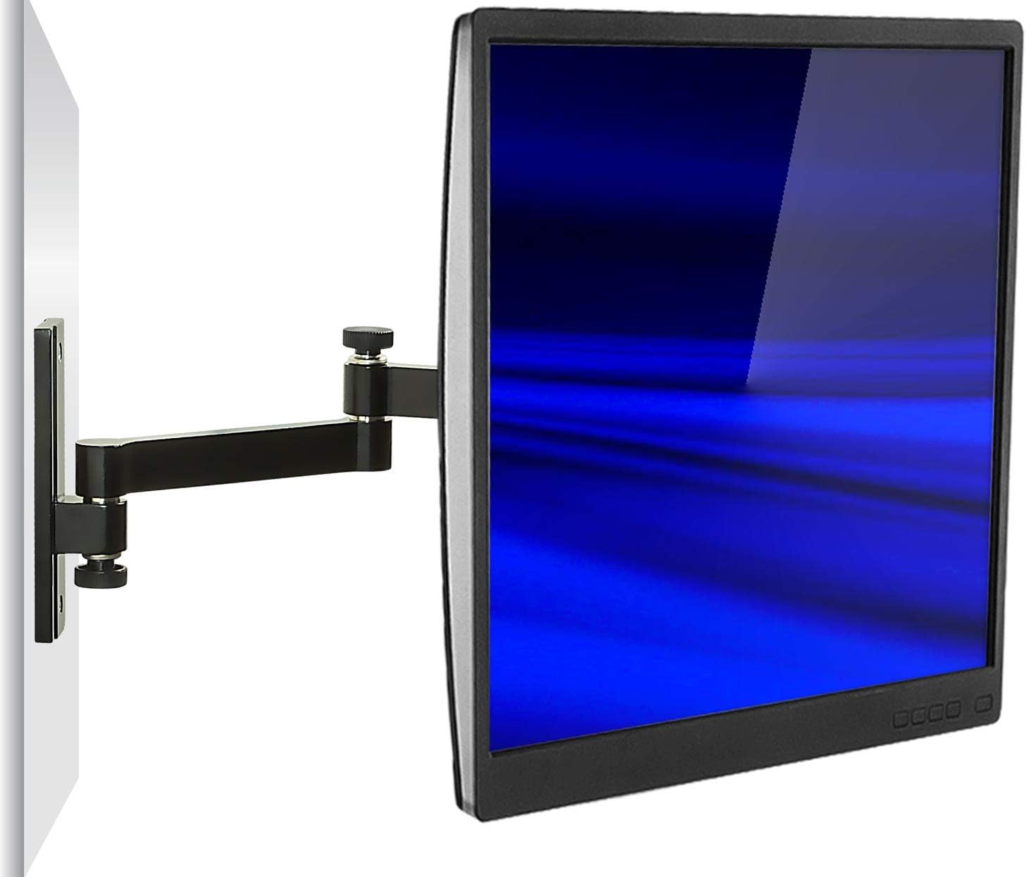 Full Motion Computer Monitor Wall Mount, Articulating Arm, VESA 75 and 100, 33 lb Capacity, Black, Pack of 2 M58443