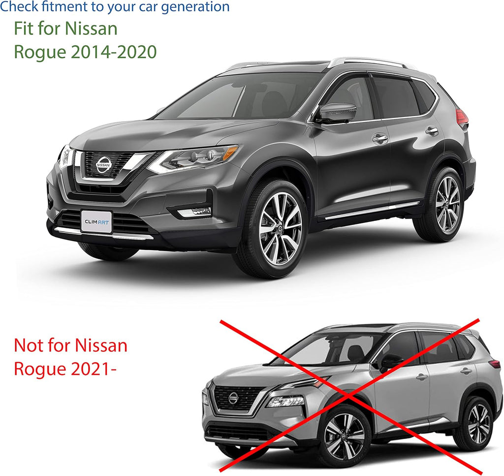 Dark Smoke 4 pcs Rain Guards for Nissan Rogue 2014-2020 J59999