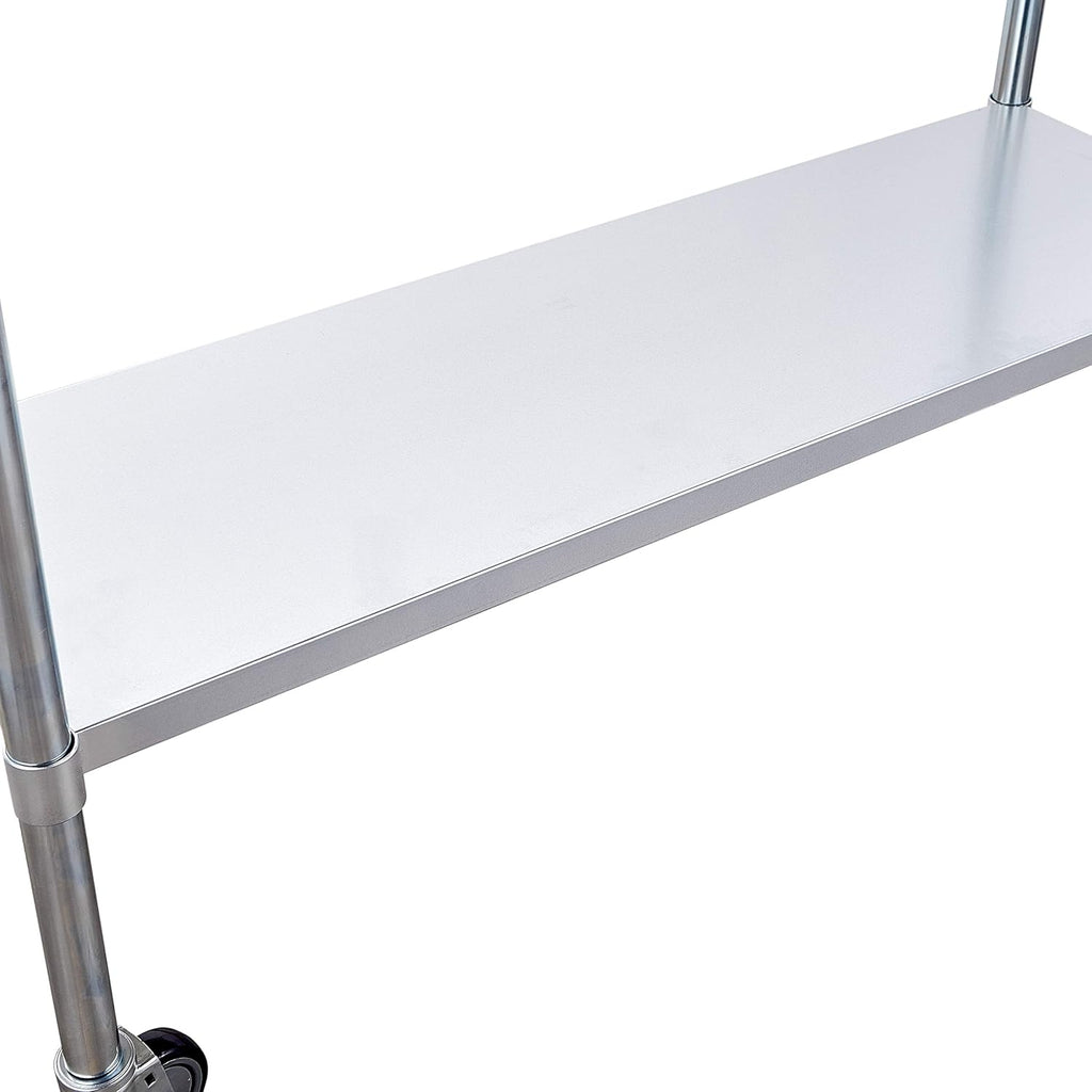 Stainless Steel Table 24 x 60 Inches with Caster Wheels and Undershelf Z18934