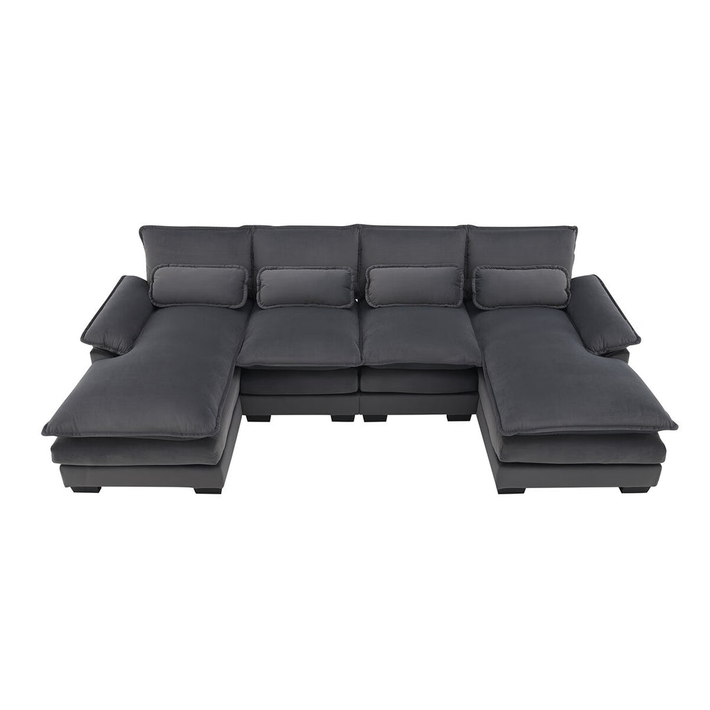 U-shaped Sectional Sofa with Waist Pillows J81643