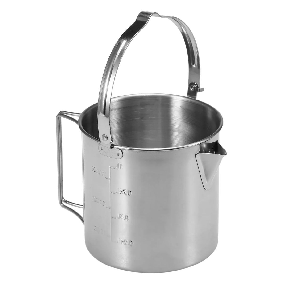 1L Stainless Steel Cooking Kettle with Foldable Handle C252005