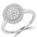 0.25 CTW Round Diamond Halo Cluster Engagement Ring in 10K White Gold I33058