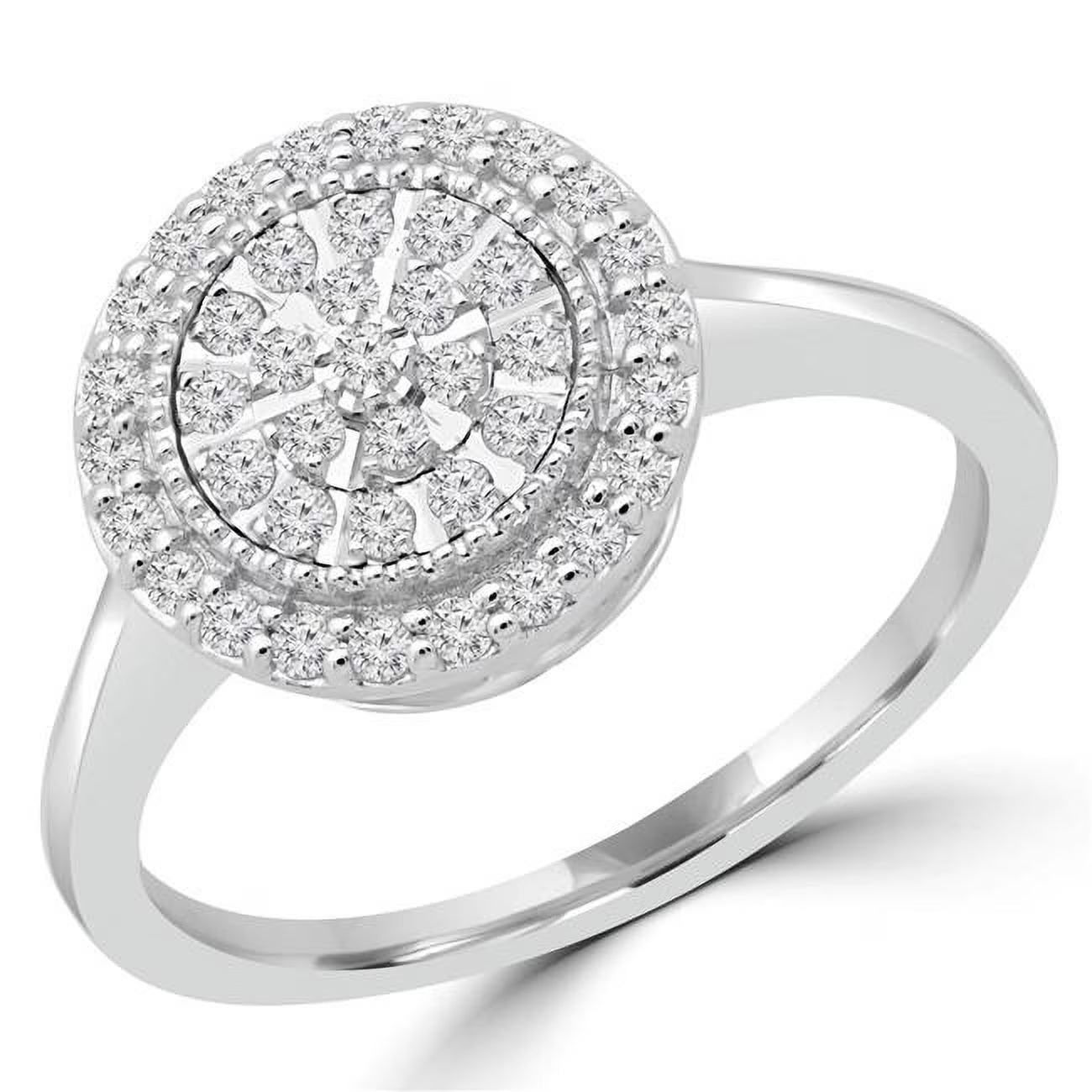 0.25 CTW Round Diamond Halo Cluster Engagement Ring in 10K White Gold I33058