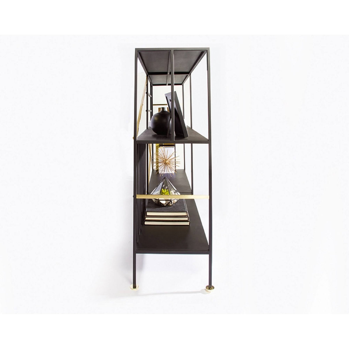 Grey Wood Horizontal Bookcase Y865