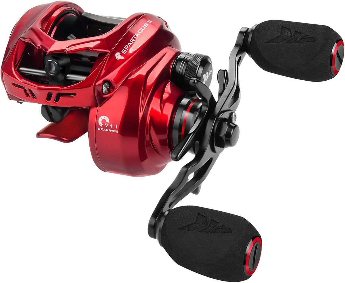 6oz Ultralight Baitcasting Fishing Reel, 17.6 LB Carbon Fiber Drag, 7.2:1 Gear Ratio, Pack of 2 C5566