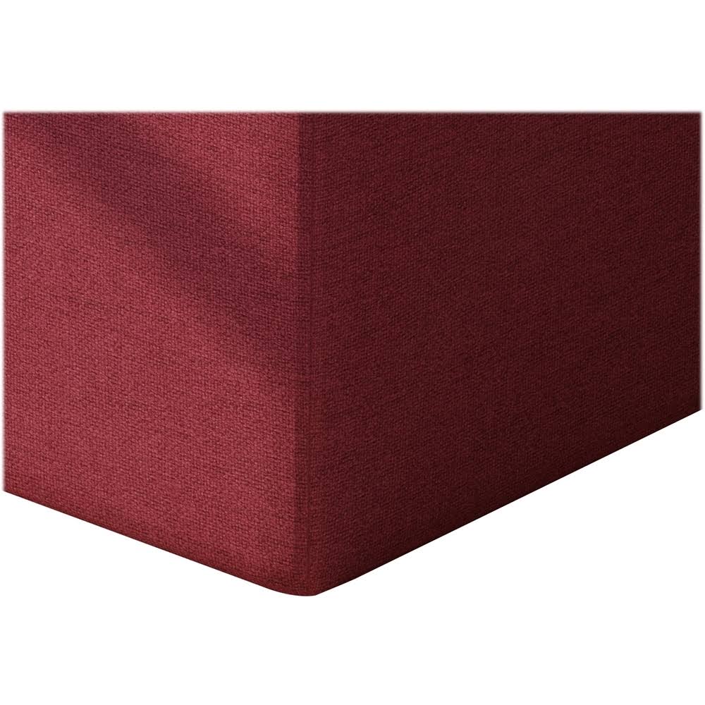 Deep Red Fabric Square Ottoman D311649
