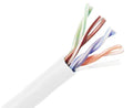 Cat5e Plenum Bulk Ethernet Cable, Cmp UL Listed, Solid Copper UTP, 24 AWG 1000ft White J636982