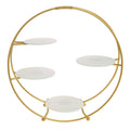 4 Tier Gold Round Stand with Frosted Glass Plates N156248