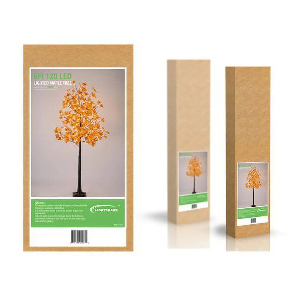 Orange Maple Tree with 120 Warm White LED Lights H400