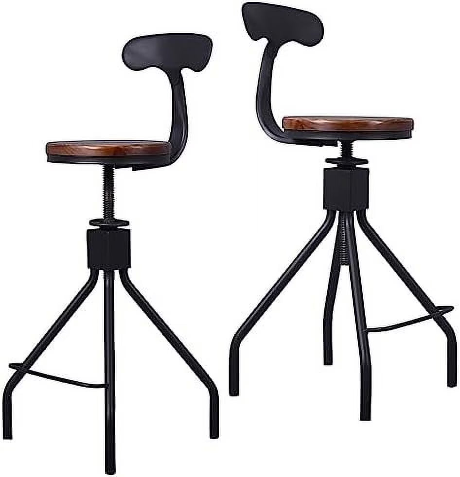 Industrial Swivel Counter Height Adjustable Stool with Backrest M69733