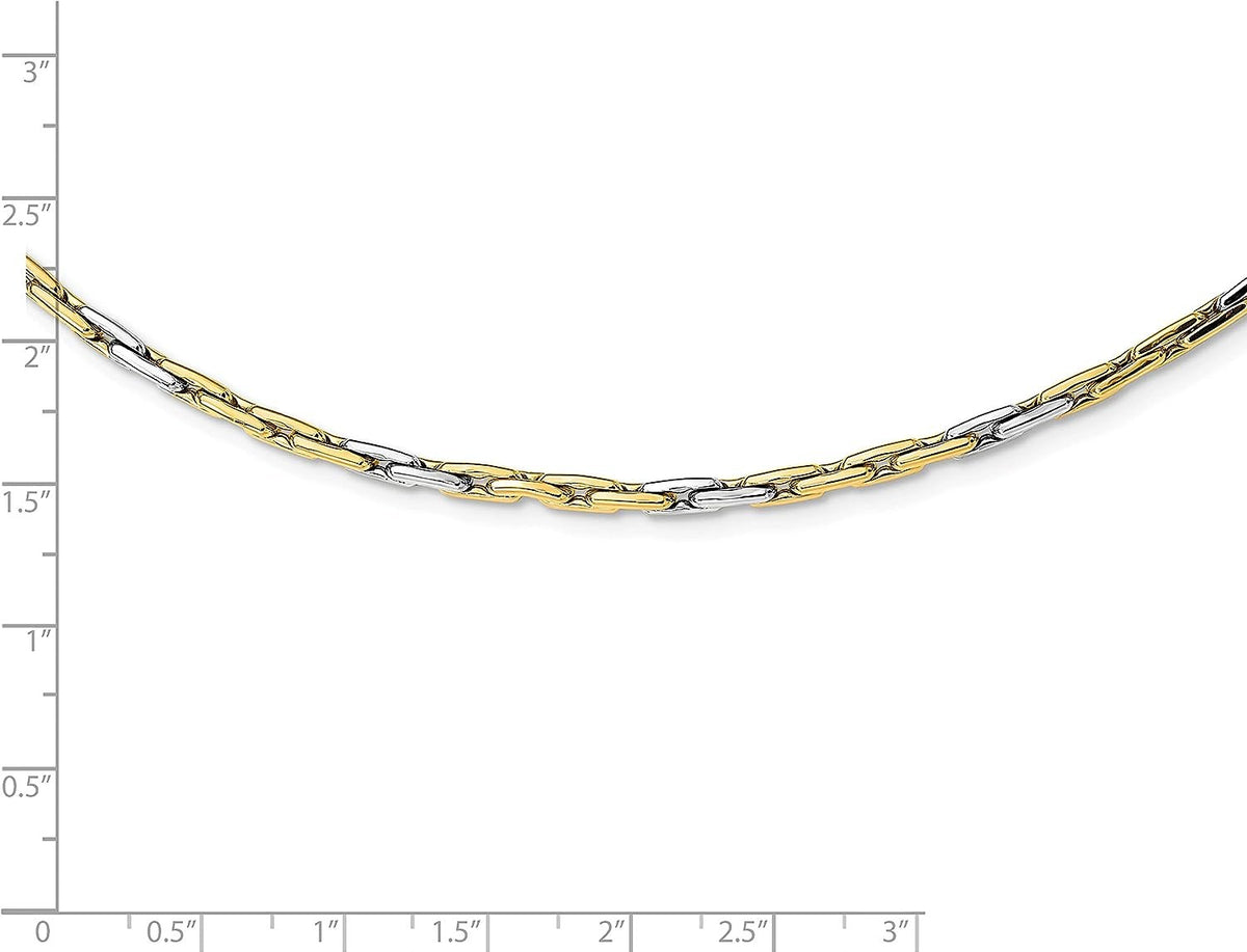 Gold Two-Tone Polished Fancy Link Necklace 18 Inch Chain N22328