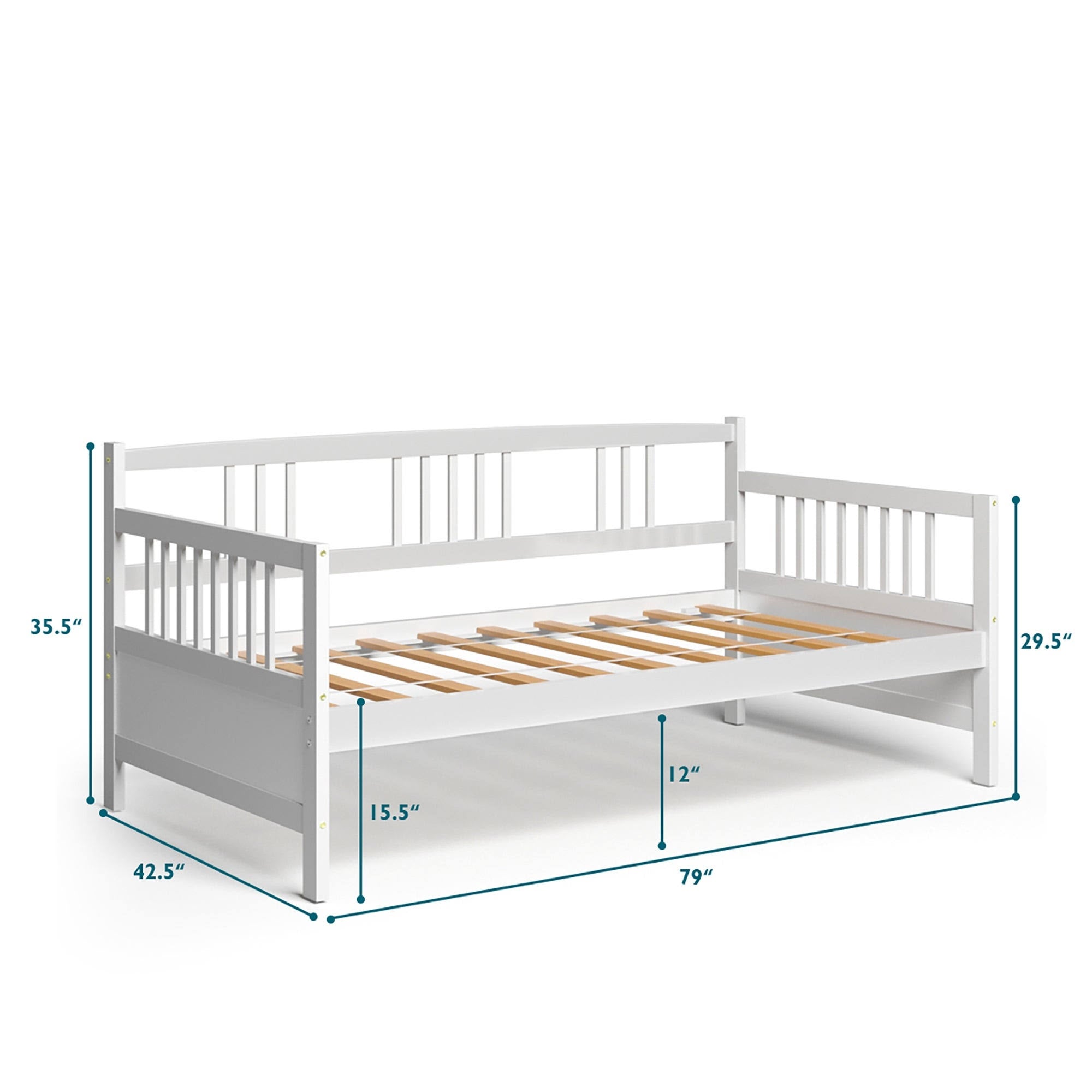 Espresso Wooden Daybed Frame Sofa Bed C3429