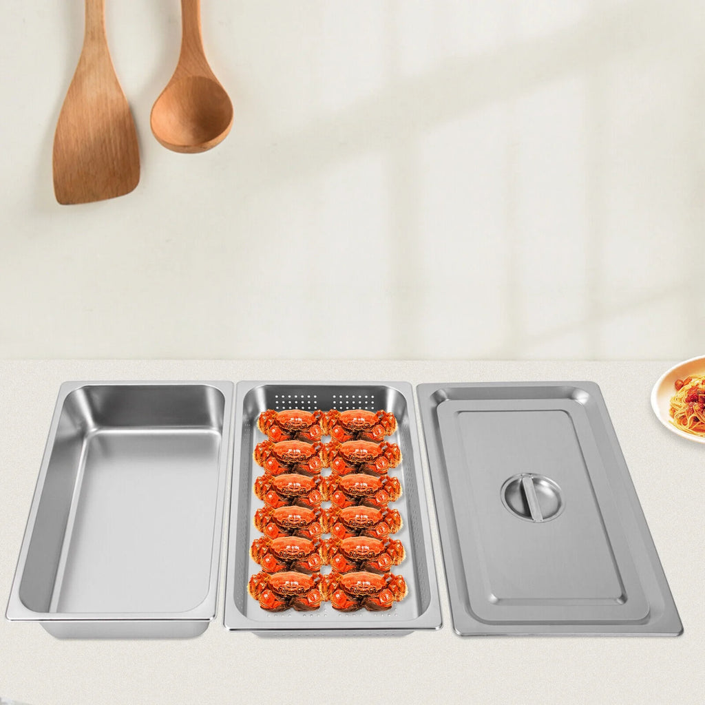 Full Size Perforated Stainless Steel Steam Table Food Pan L6421
