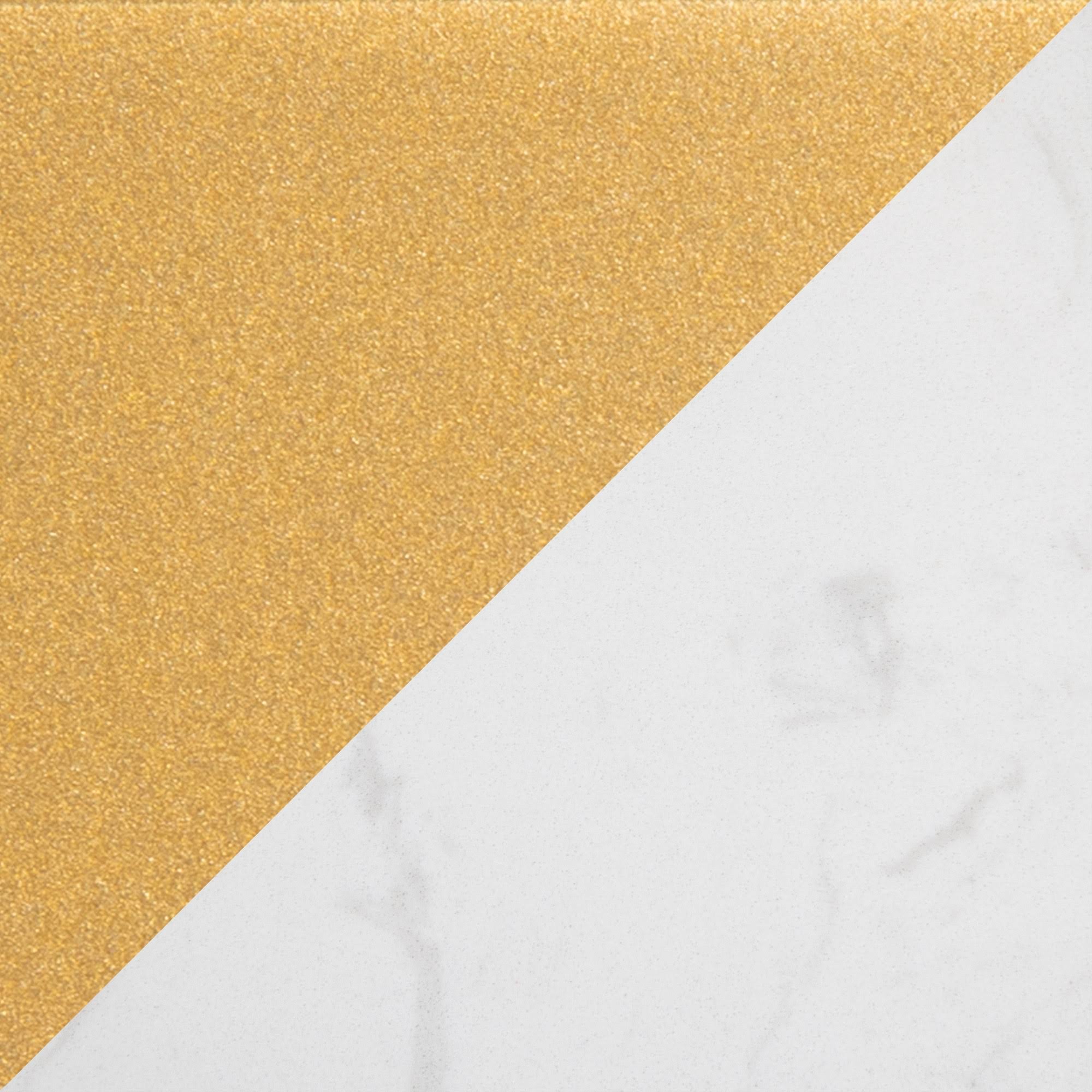 Gold Metal White Marble Side Table Y444