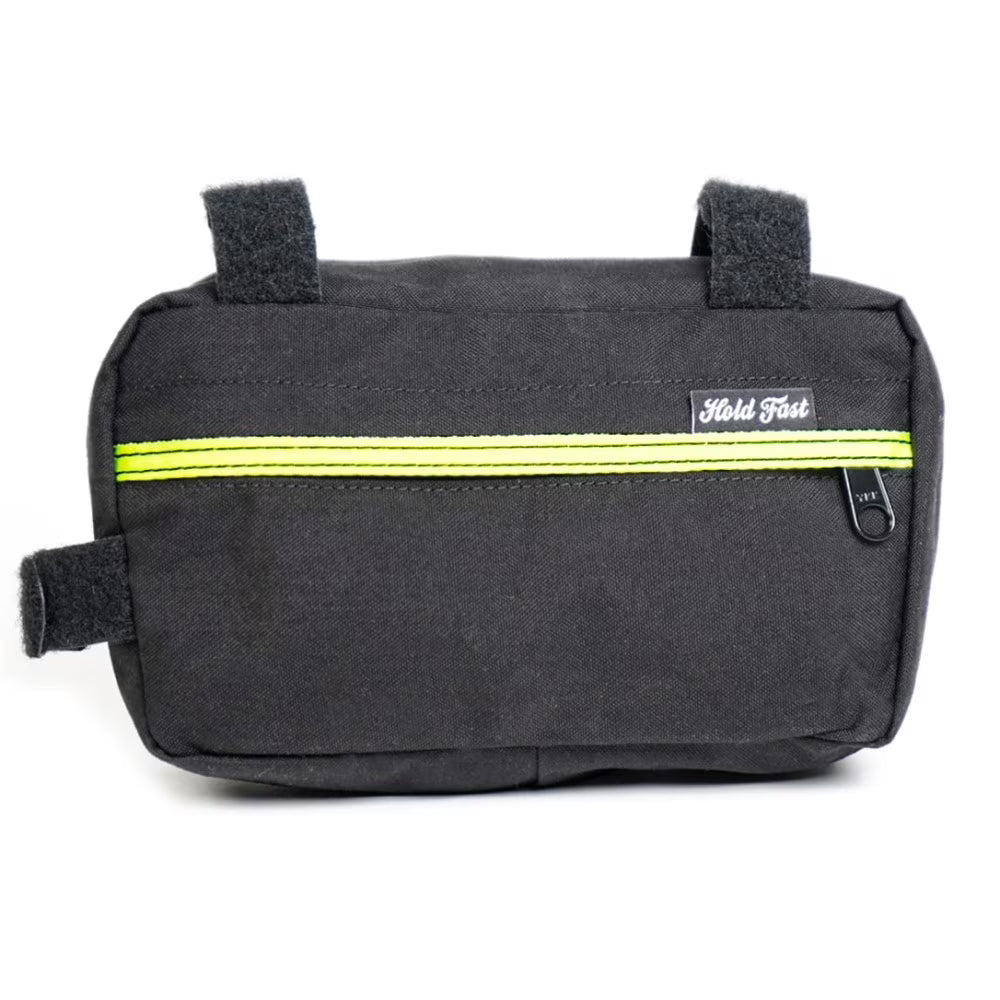 Bicycle Frame Bag Black Fluo Yellow with Zipper Hook & Loop Fasteners G449589