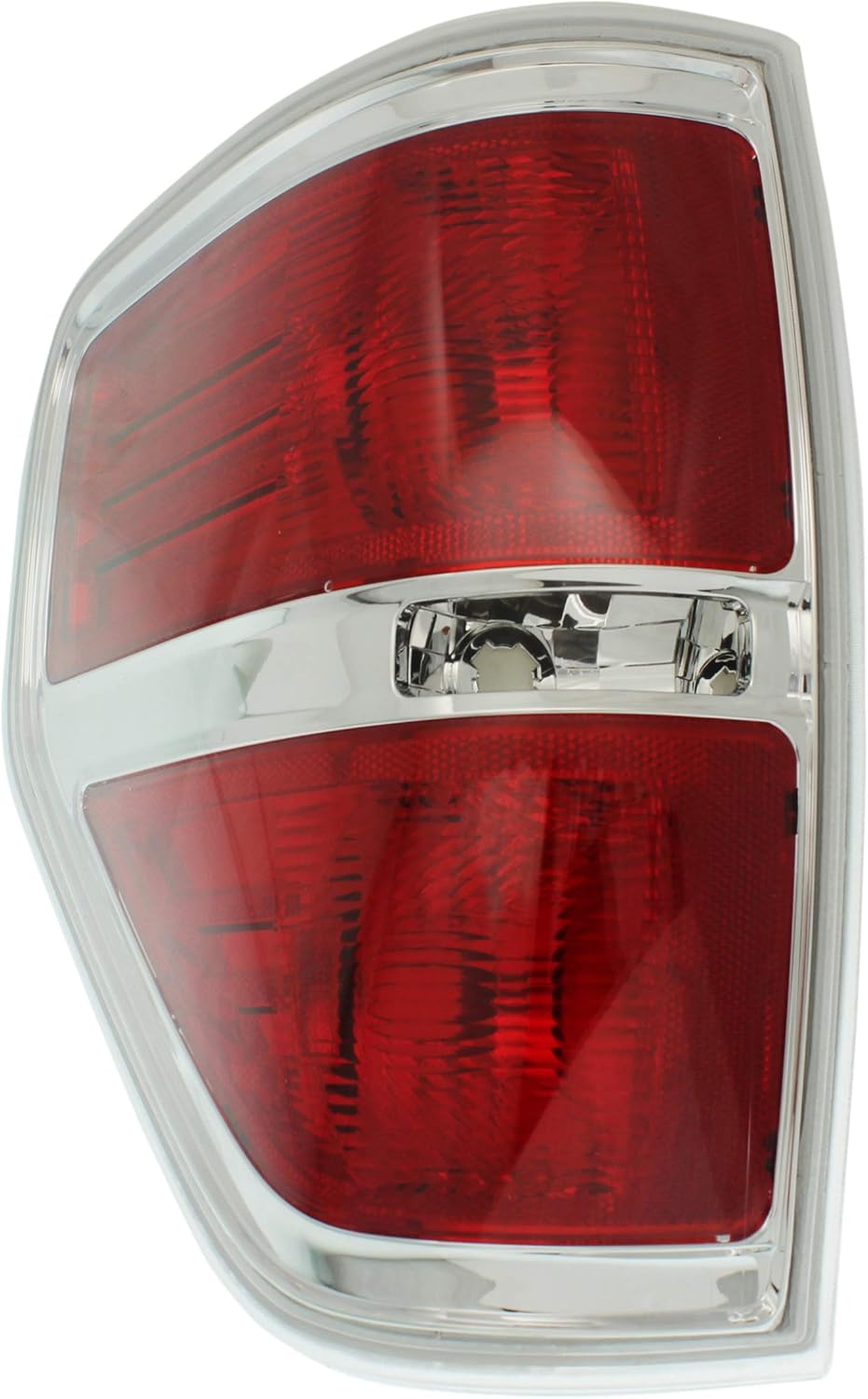 Tail Light Lens and Housing Compatible with 2009-2014 Ford F-150 Styleside Chrome trim Driver Side Pack of 2 E813006