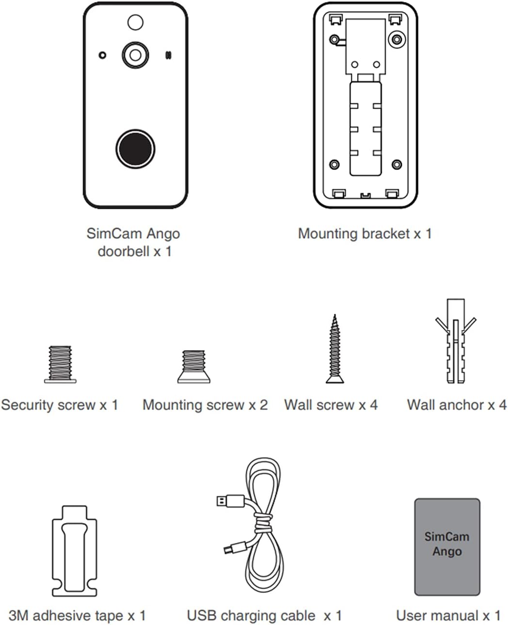 Video Doorbell Camera with Chime, 1080P Rechargeable Battery Powered, 2-Way Audio, Motion Detection, Night Vision T43751