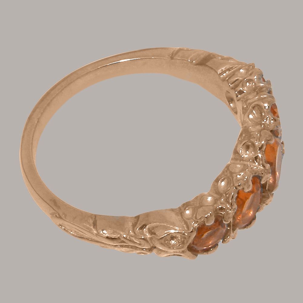 9k Rose Gold Citrine Womens Band Ring B115772