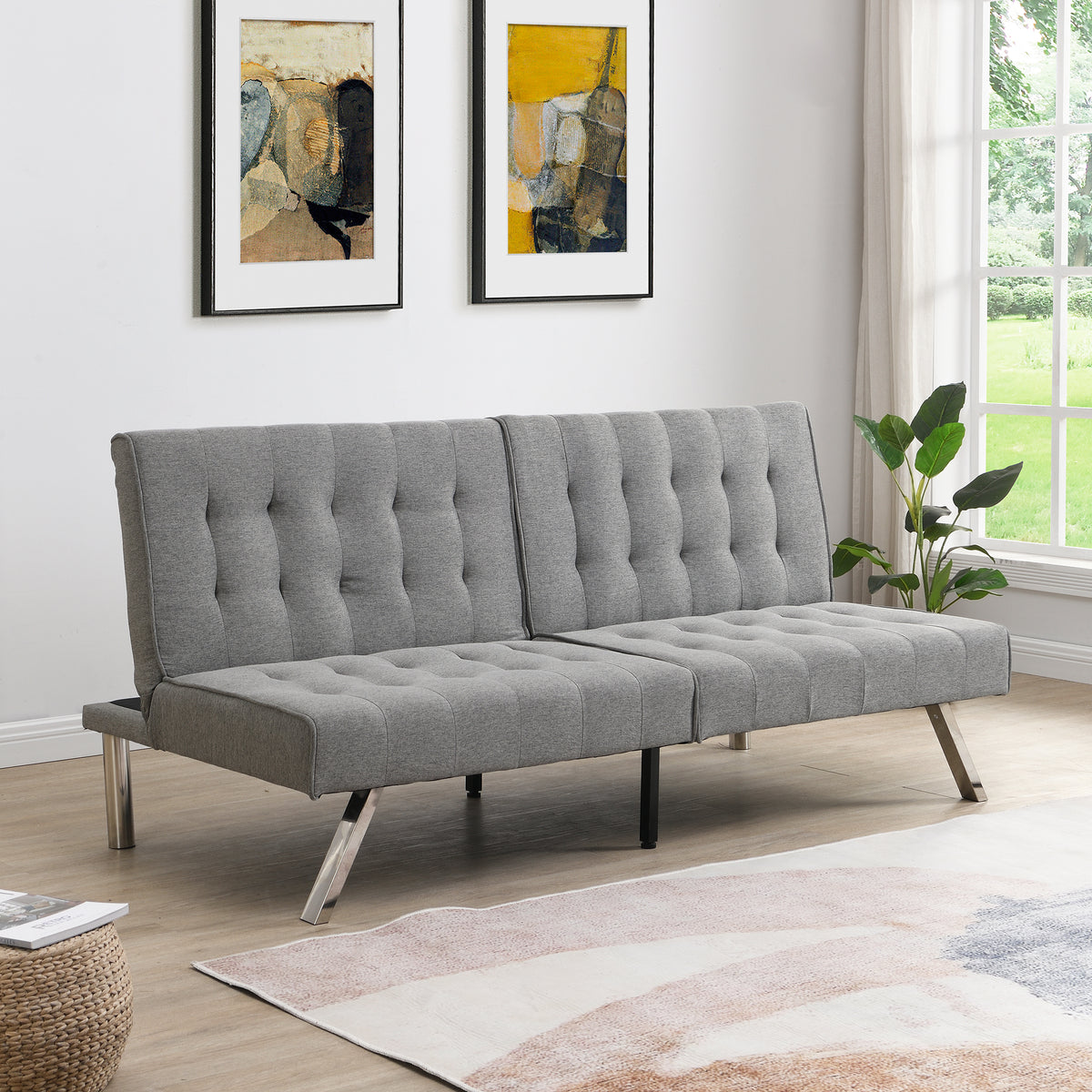 Grey Futon Sofa Bed Z7699