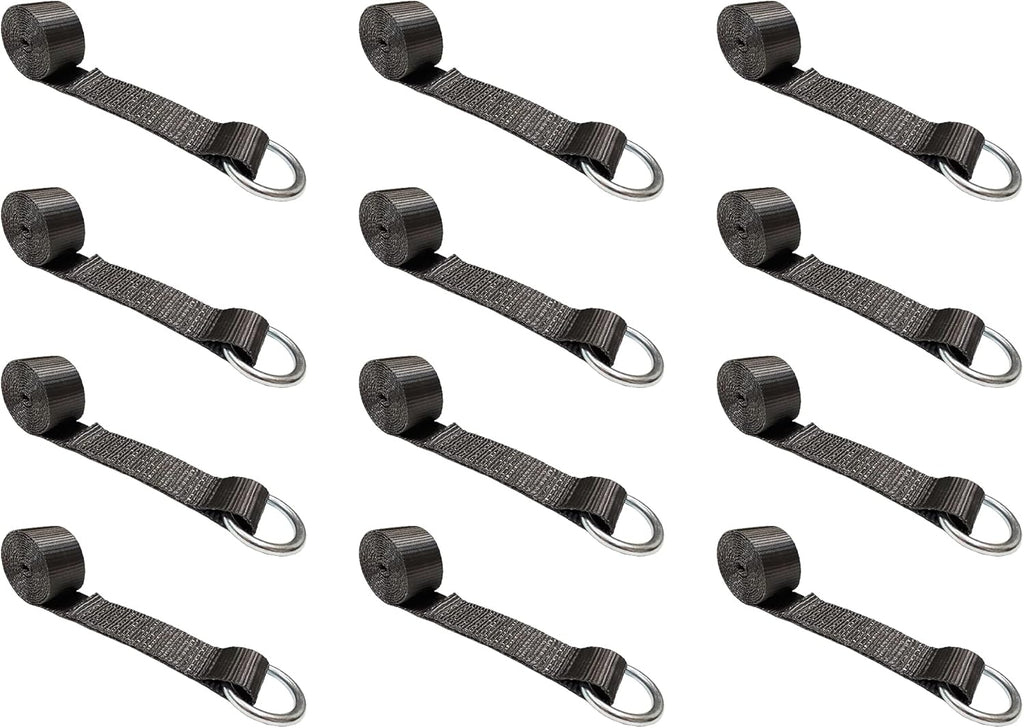 2 in x 10’ O-Ring Trailer Tie Down Lasso Strap (Green, 10 - Pack) Y458