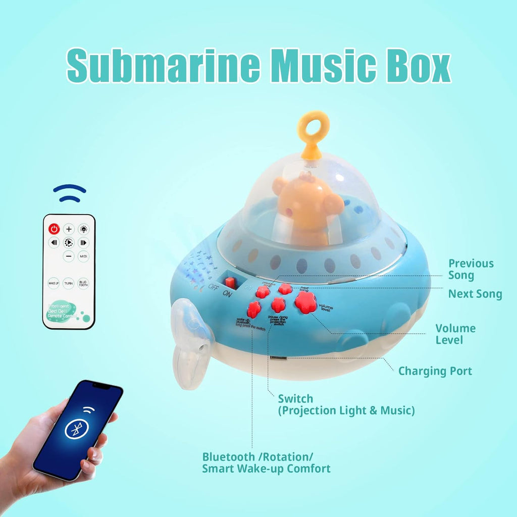 Rechargeable Musical Crib Mobile with Star Projector and Remote Control R272929