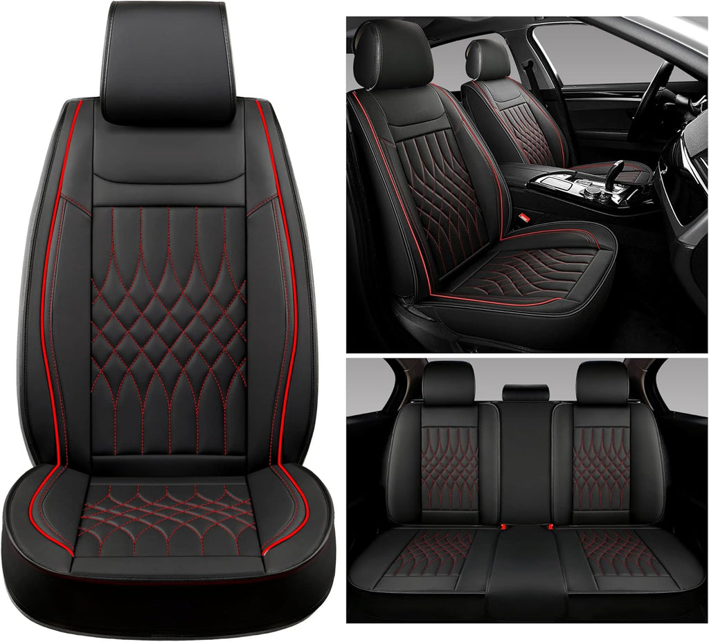 Grey Leather Car Seat Covers 2 PCS Front Y168