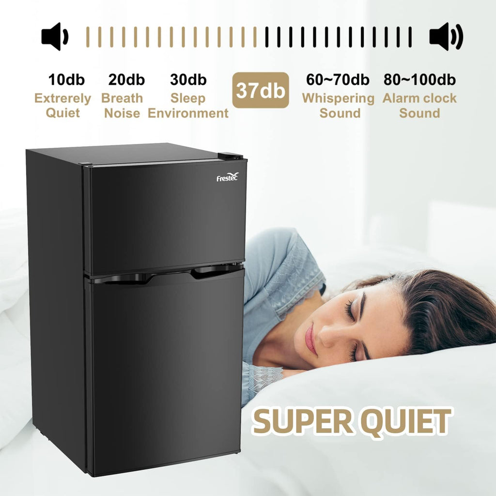 3.2 Cu.Ft Compact Refrigerator with Freezer, Black W759