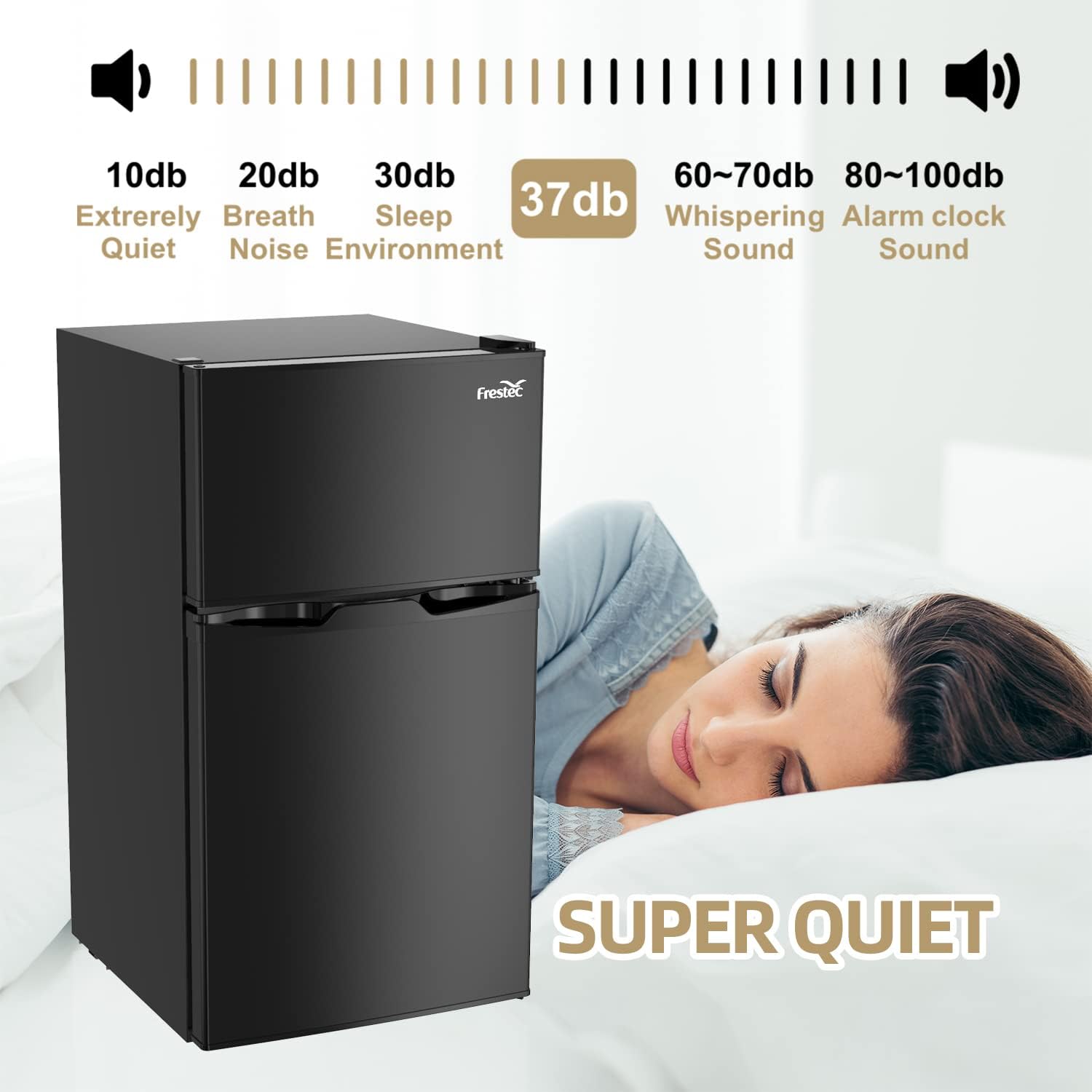 3.2 Cu.Ft Compact Refrigerator with Freezer, Black W759
