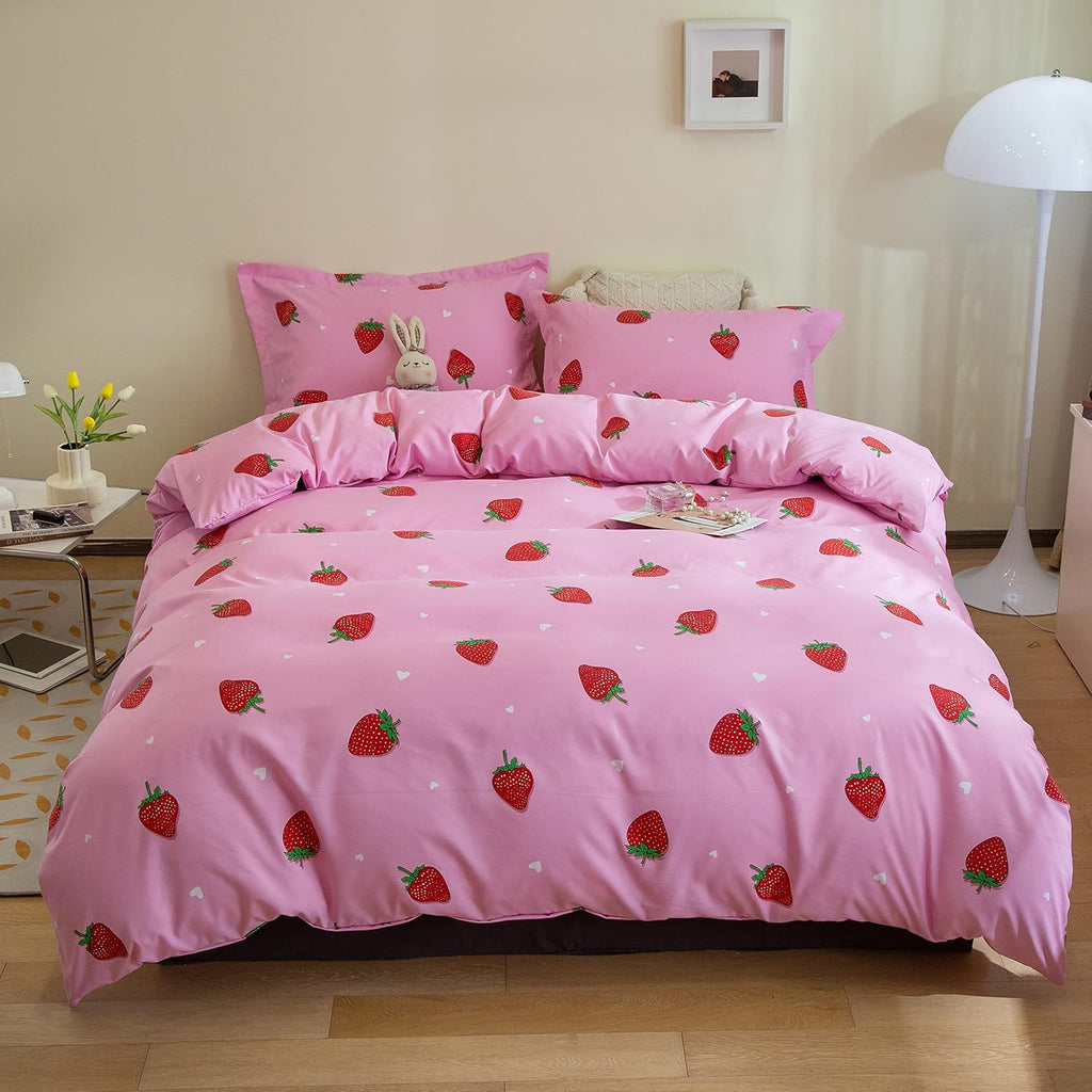 Japanese Anime Cute Little Dinosaur Bedding Set 3pcs Printing Cartoon Duvet Cover Pure Cotton Twin Size D3991