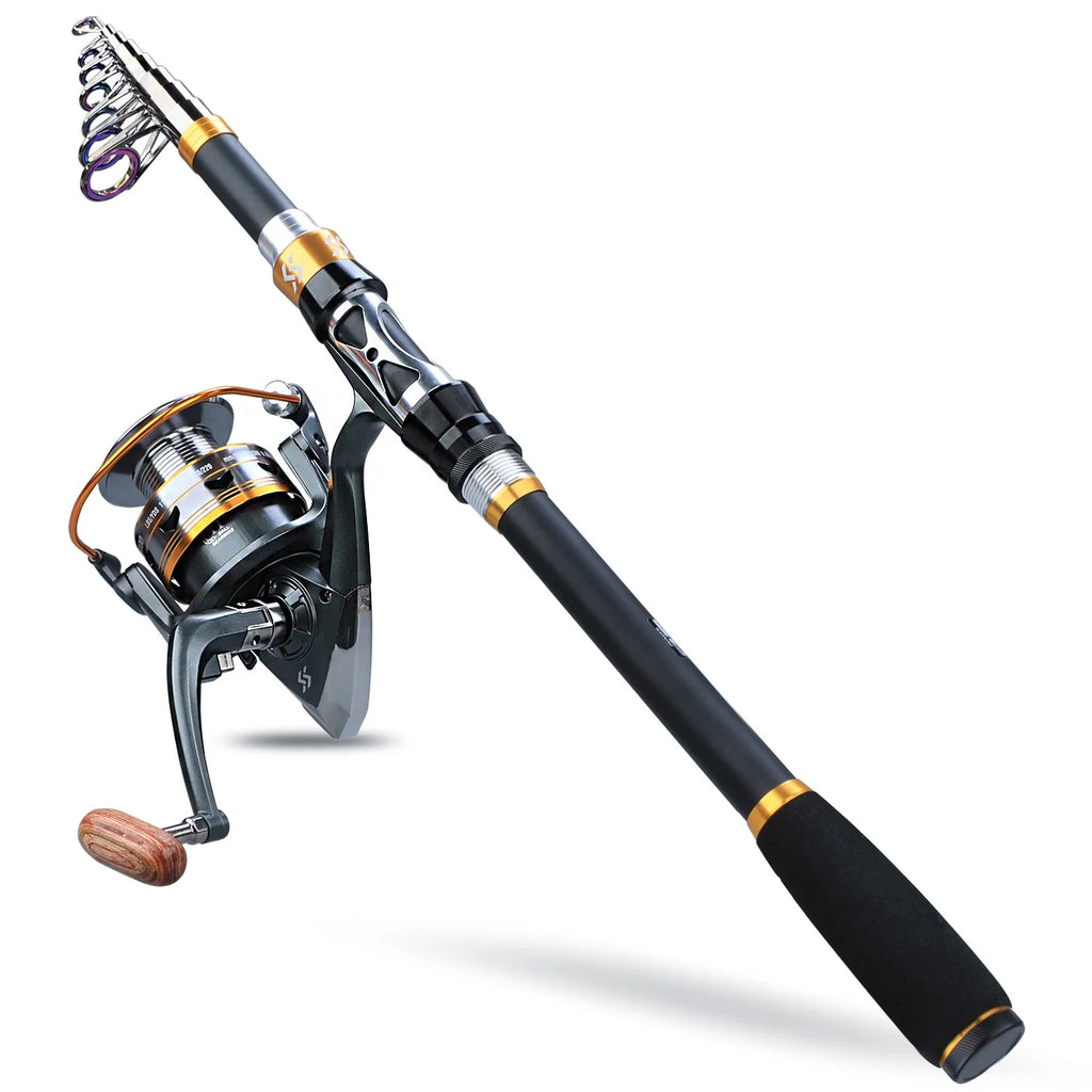 Telescopic Fishing Rod and Spinning Reel Combo Set E5208