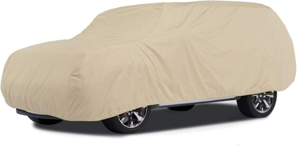 Khaki Polyester Car Cover with Elastic Hem R27037