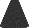 Smokey Black 3 Feet x 30 Feet Double-Ribbed Carpet Runner with Skid-Resistant Rubber Backing L612