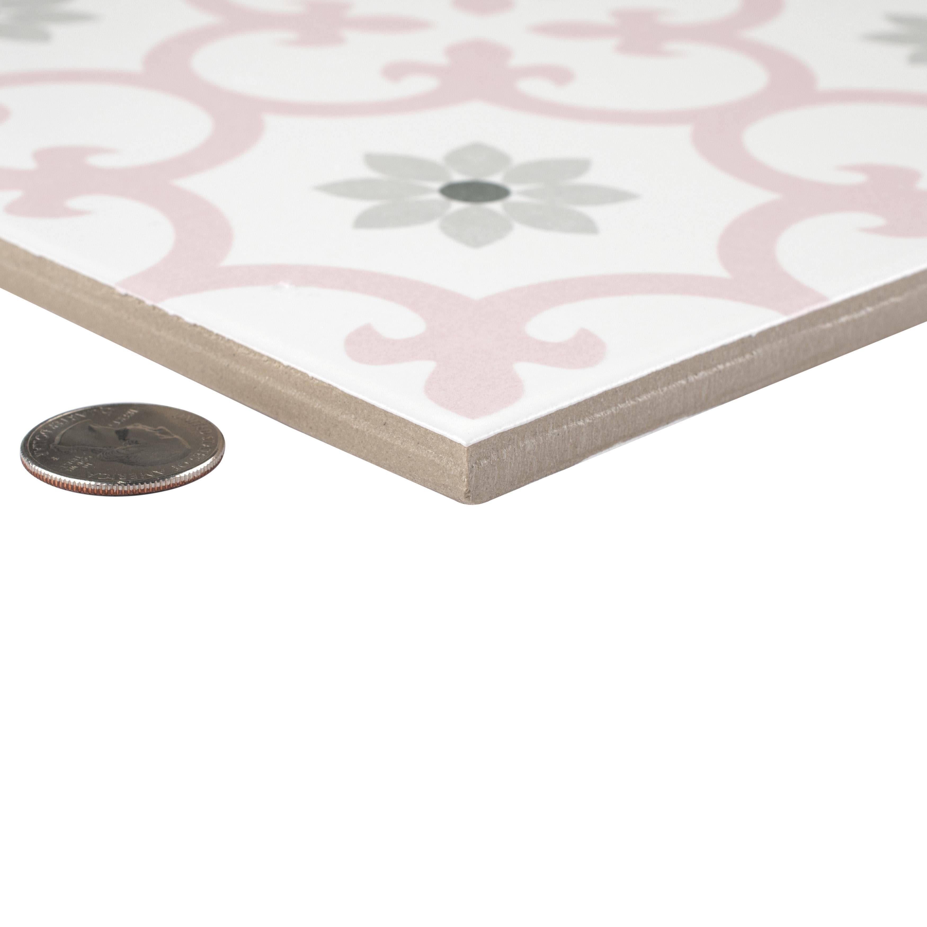 10x22 Square Encaustic Floor and Wall Tile Q638