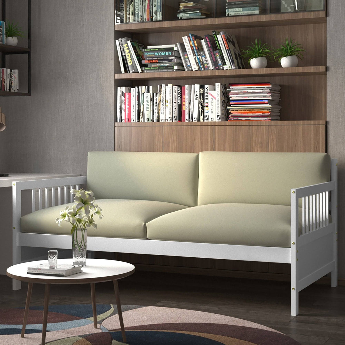 Espresso Wooden Daybed Frame Sofa Bed C3429