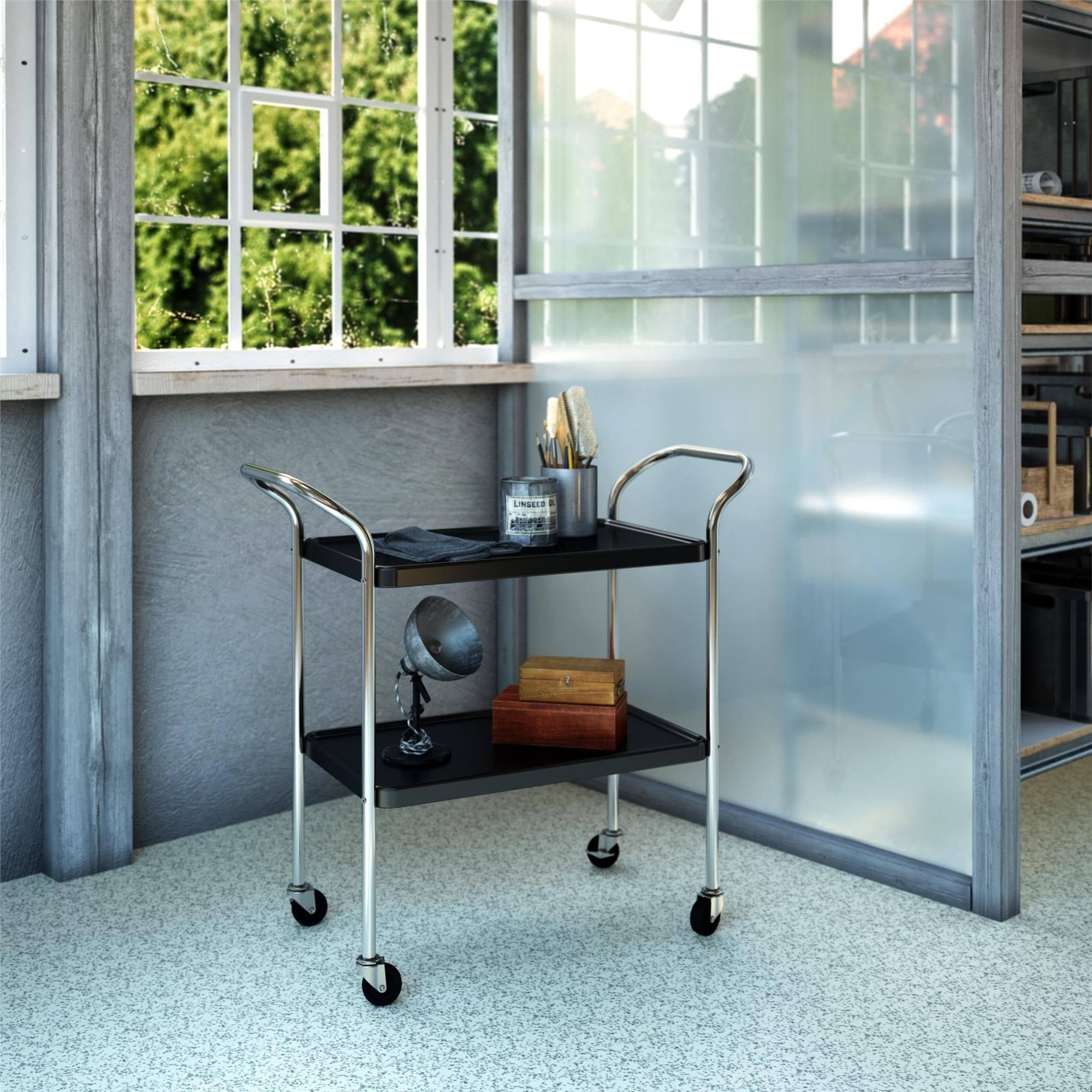 White 2 Tier Serving Cart M123