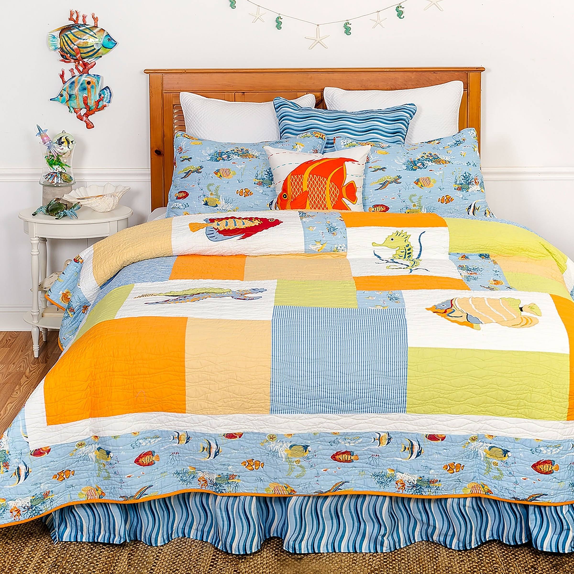 Blue Twin Sea Life Quilt I489