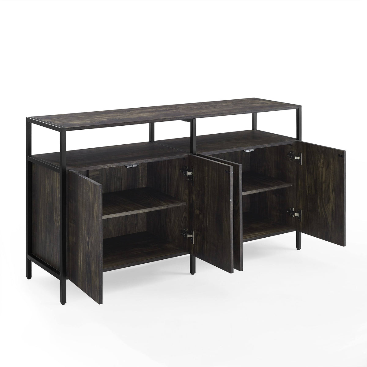 Brown Ash Matte Black Media Stand E261