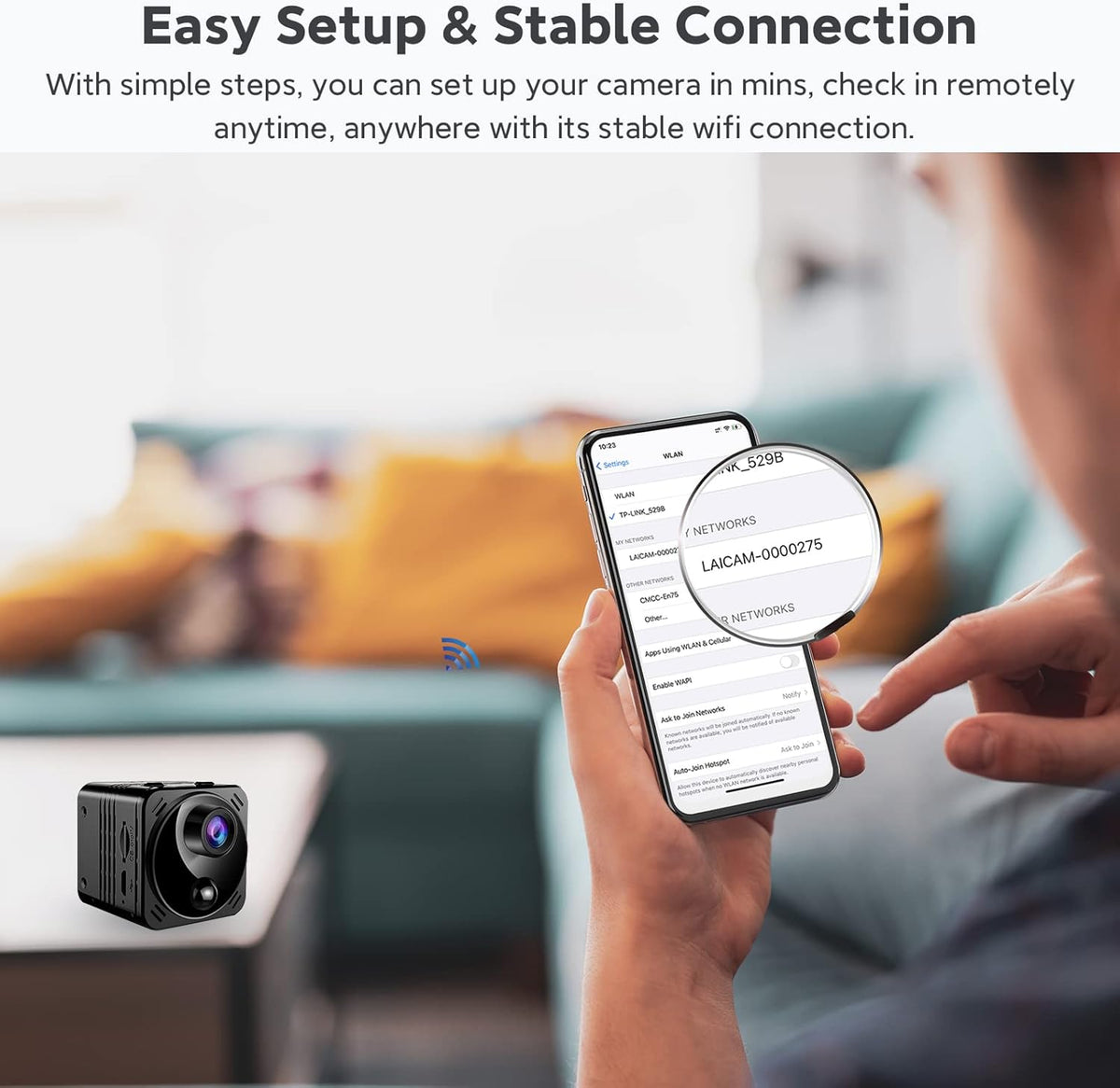 4K Mini Wireless Security Camera with Night Vision and Motion Detection B117920