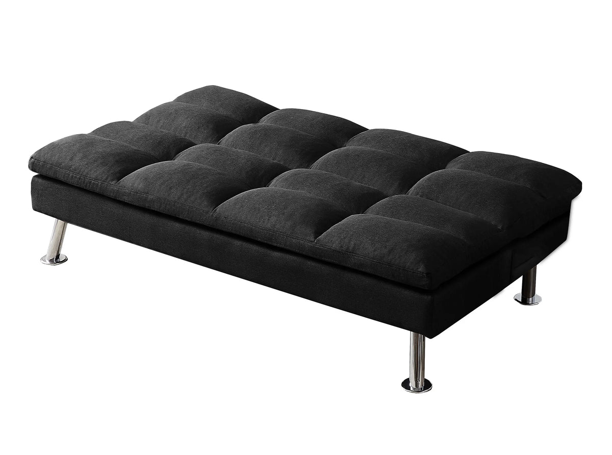 Black Fabric Futon Sofa Bed X816807