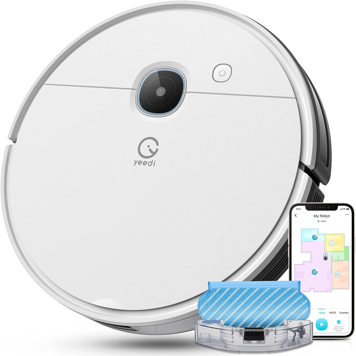Robot Vacuum and Mop, Self-Emptying 3 in 1, 3000Pa Suction, 200mins Runtime B450