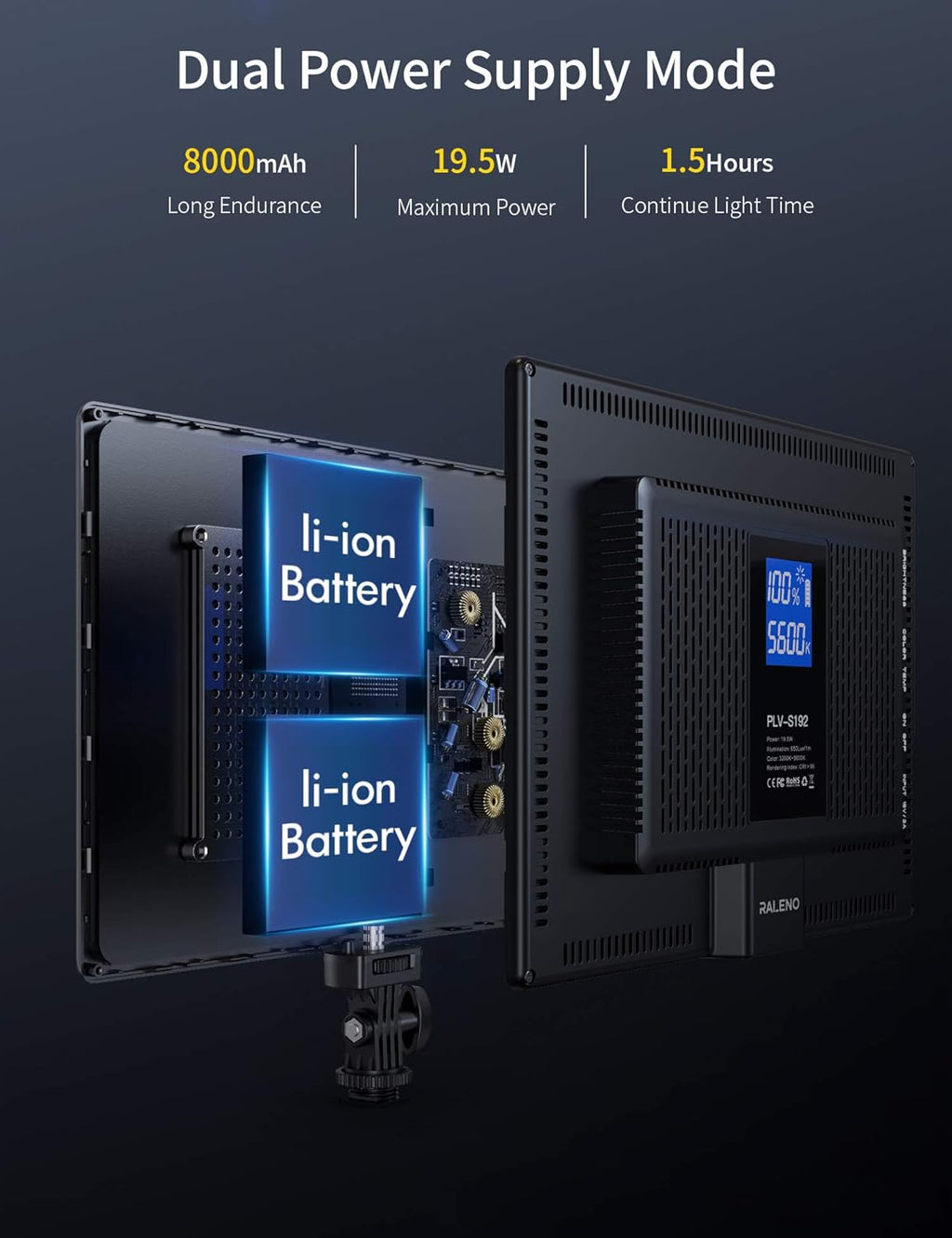 LED Video Soft Light Panel with Dual Rechargeable Battery X489