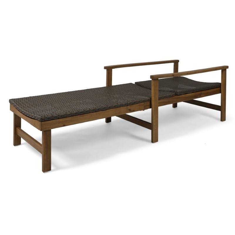 Acacia Wood Chaise Lounge in Mixed Mocha K69439