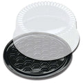 Black 8 inch Cake Display Container with Clear Dome Lid S9262