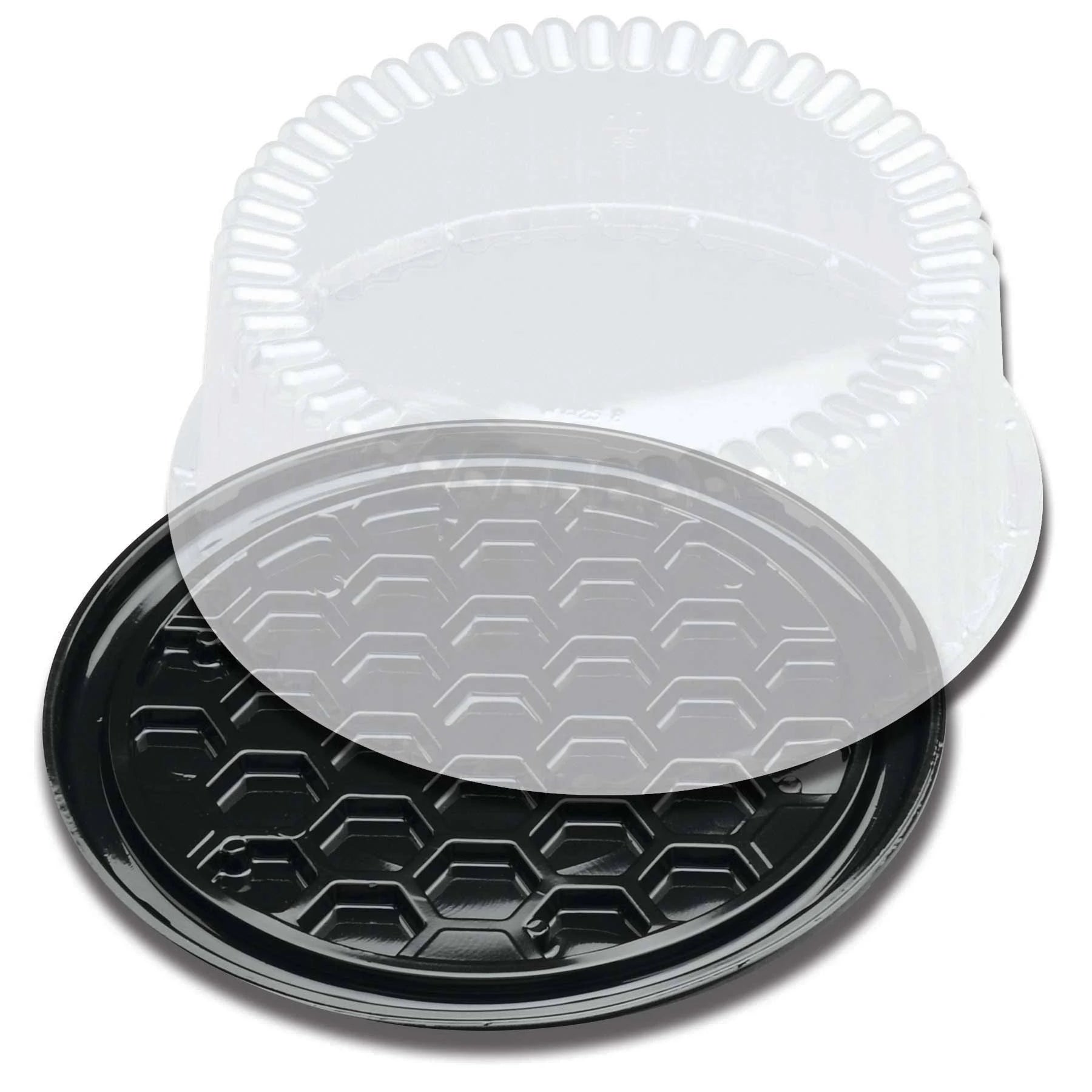 Black 8 inch Cake Display Container with Clear Dome Lid S9262