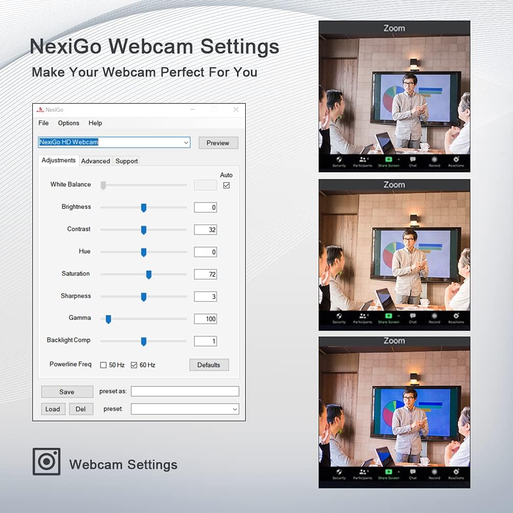 1080P 60FPS Webcam with Light, Fast AutoFocus, Built-in Privacy Cover, Dual Stereo Microphone, Pack of 2 P4687