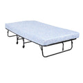 Twin Size Folding Guest Bed with Metal Frame and 5 inch Mattress in Black V5438
